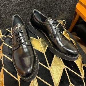 Authentic Church’s Black Leather Studded Loafer